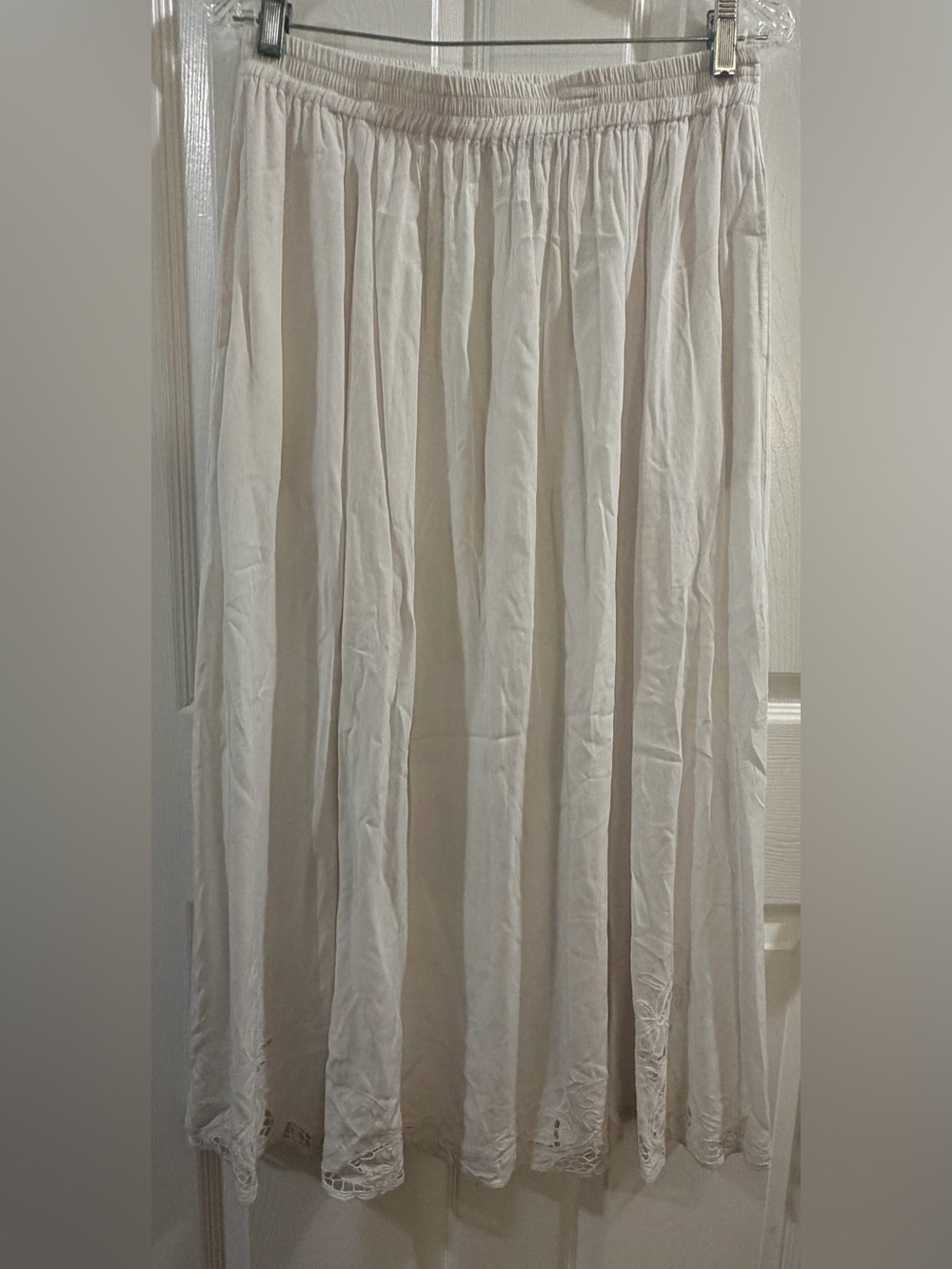 Fashion Bug White Rayon Maxi Skirt